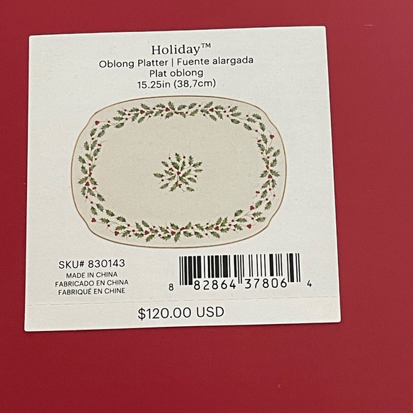 Lenox Holiday Oblong Platter 15.25” - Picture 6 of 7
